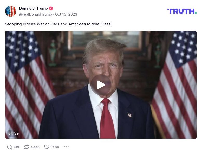 Post image from Donald Trump