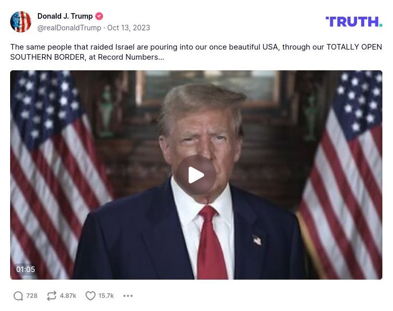 Post preview from Donald Trump