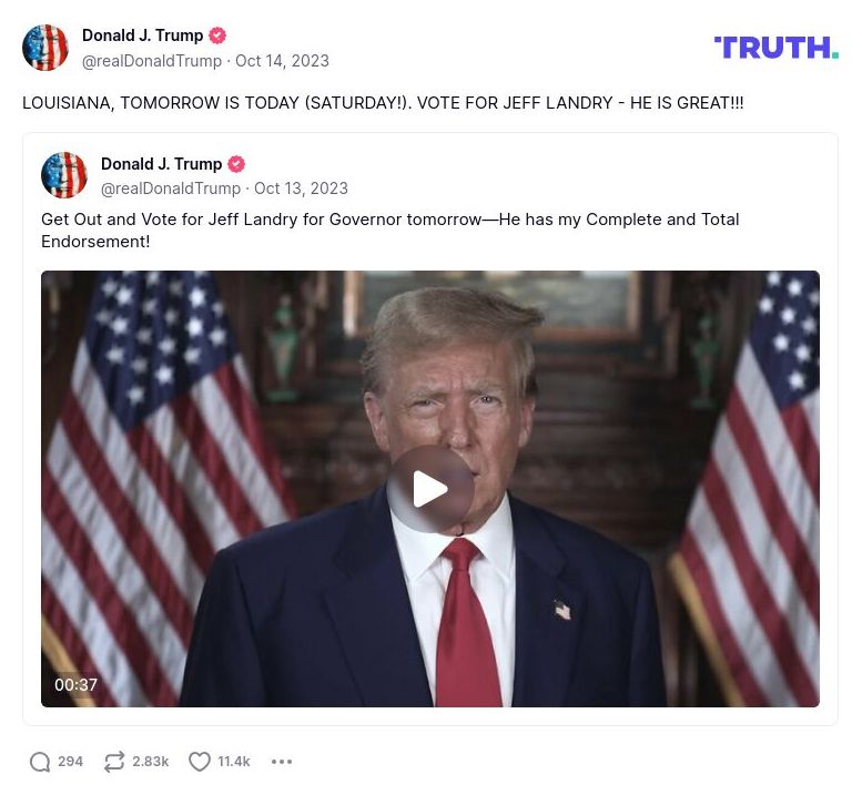 Post image from Donald Trump