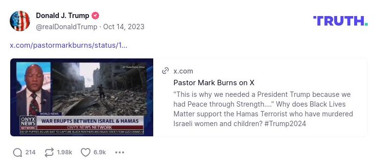 Post image from Donald Trump