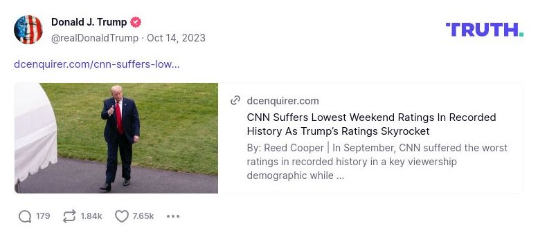 Post preview from Donald Trump