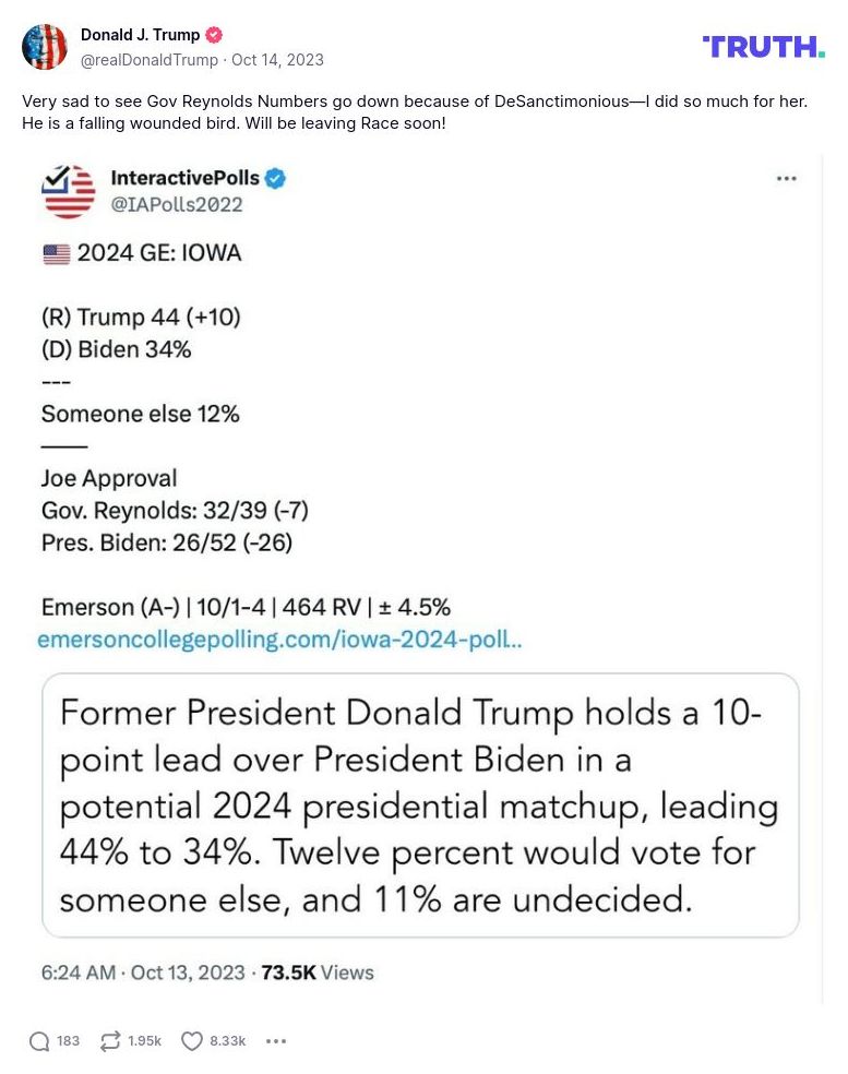 Post image from Donald Trump