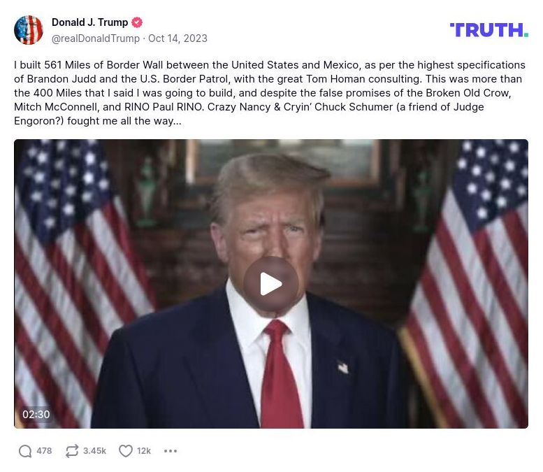 Post image from Donald Trump