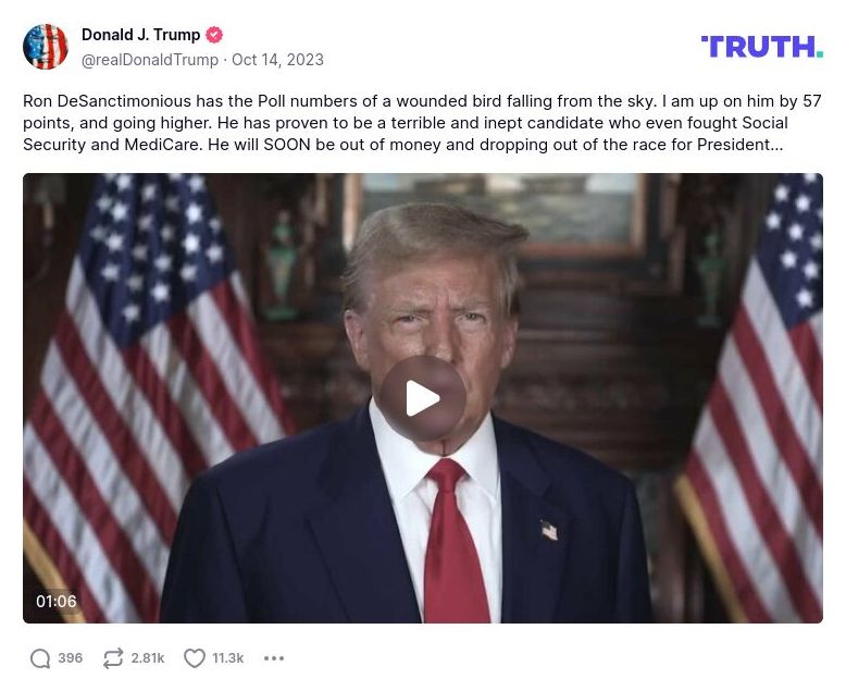 Post image from Donald Trump