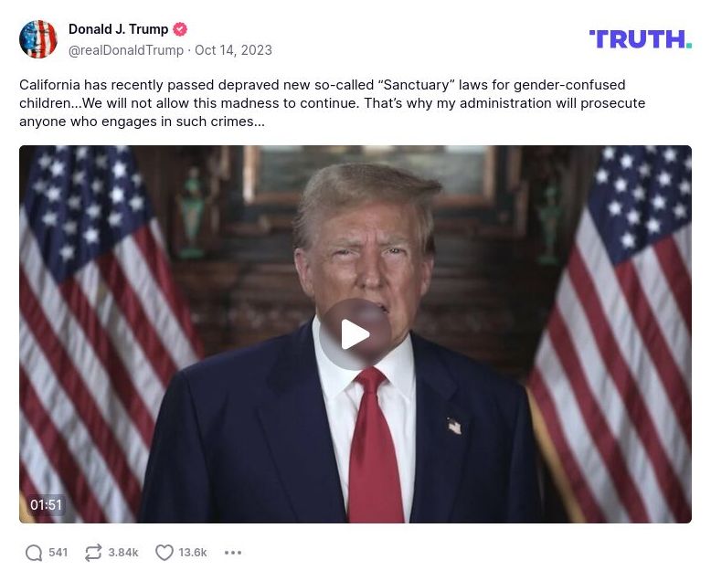 Post image from Donald Trump