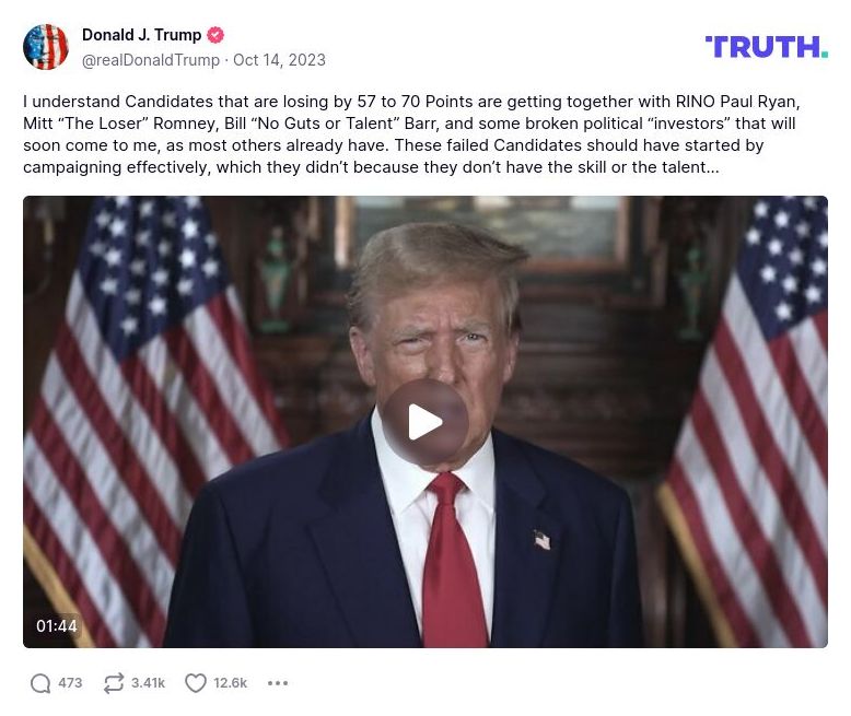 Post image from Donald Trump