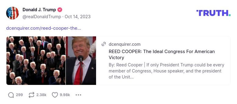 Post image from Donald Trump