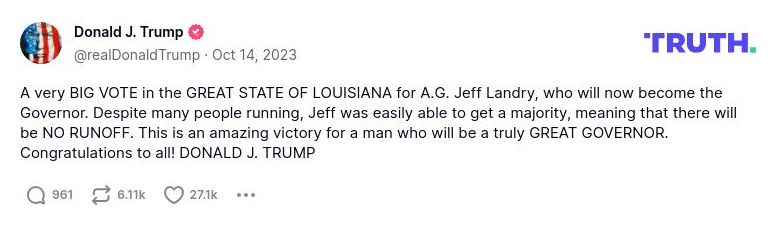 Post image from Donald Trump