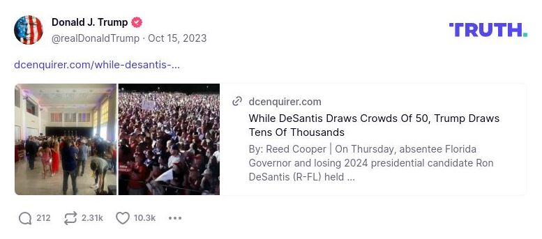 Post image from Donald Trump