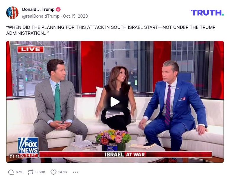 Post preview from Donald Trump