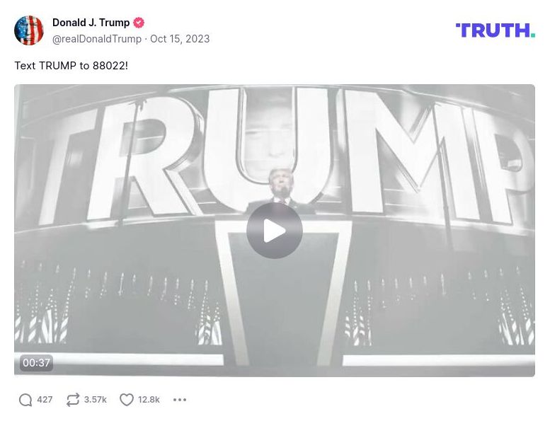 Post image from Donald Trump