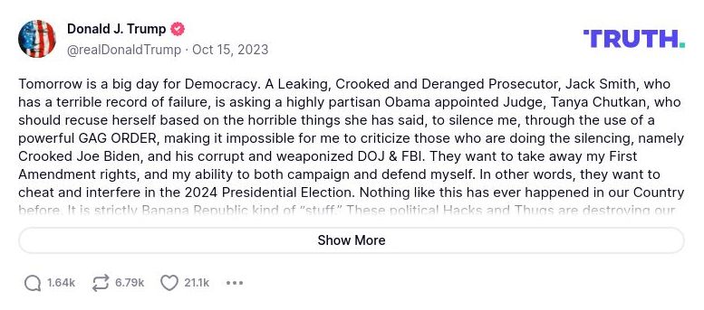 Post image from Donald Trump