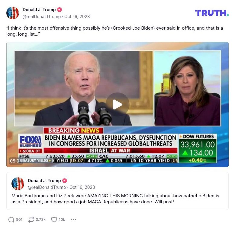 Post image from Donald Trump