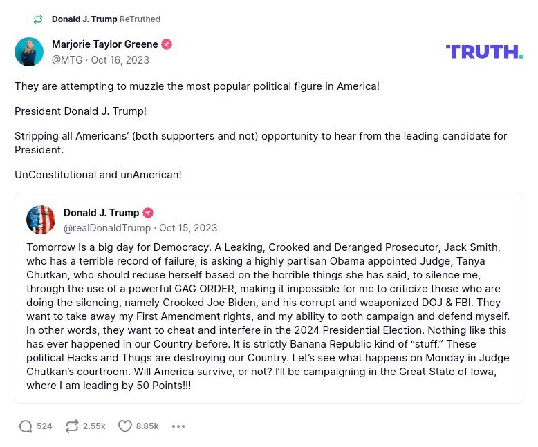 Post image from Donald Trump