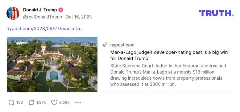 Post image from Donald Trump