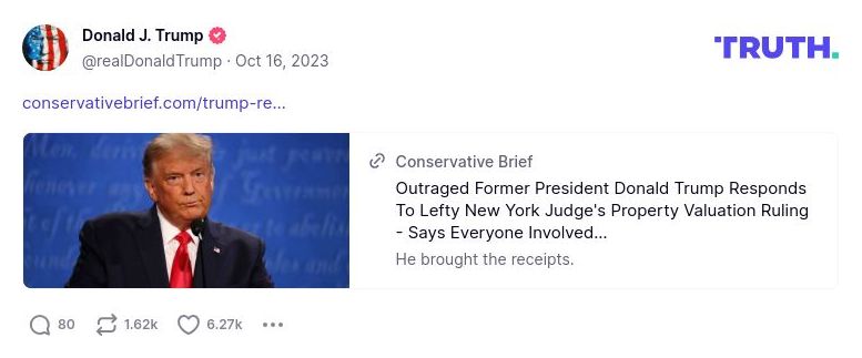 Post image from Donald Trump