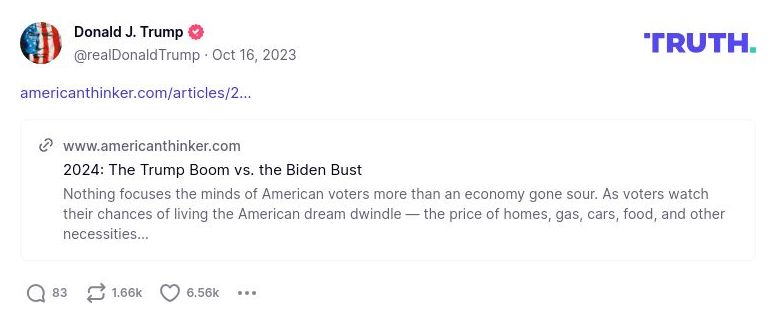 Post image from Donald Trump