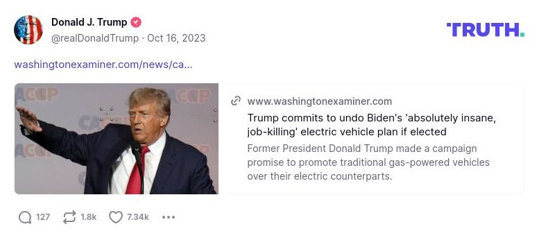 Post image from Donald Trump