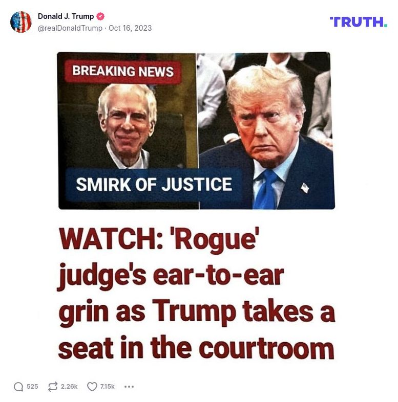 Post image from Donald Trump