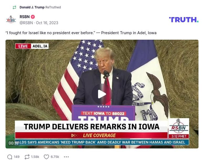 Post preview from Donald Trump