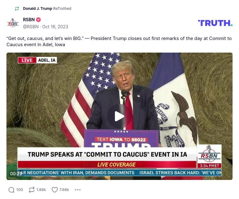 Post image from Donald Trump