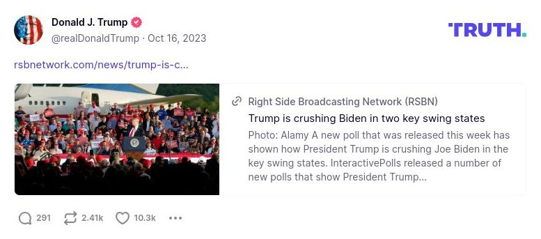 Post image from Donald Trump