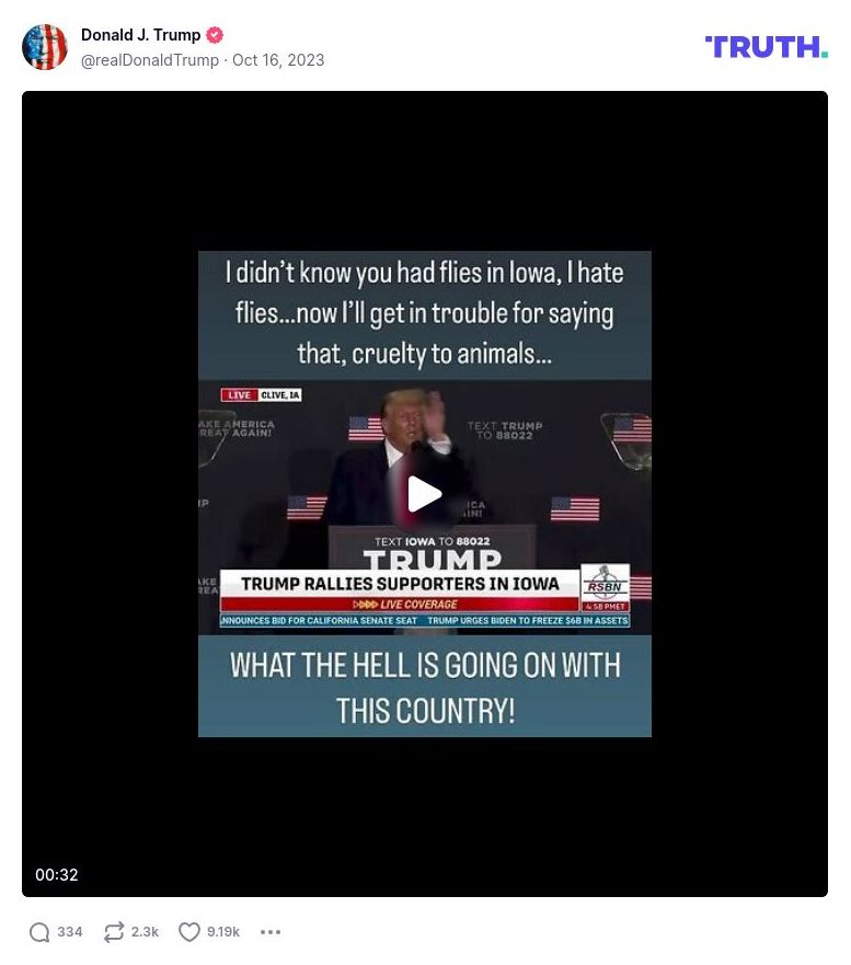 Post image from Donald Trump