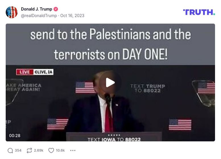 Post image from Donald Trump