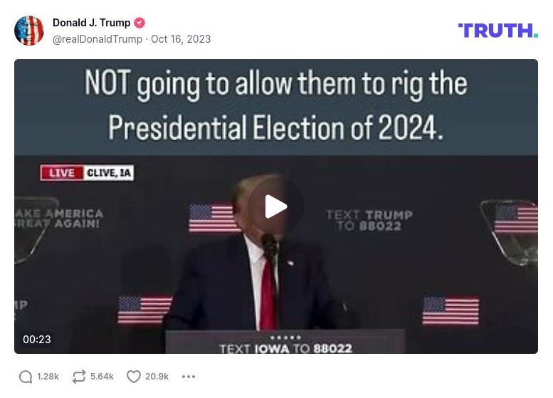 Post image from Donald Trump