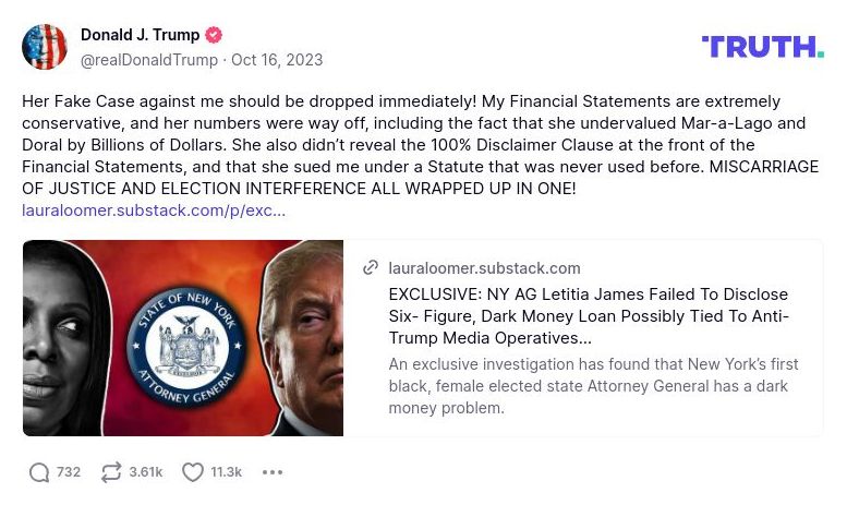 Post image from Donald Trump