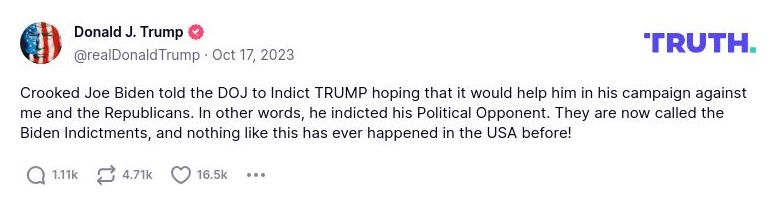 Post image from Donald Trump