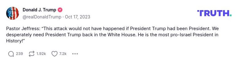 Post preview from Donald Trump