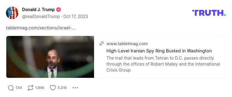 Post preview from Donald Trump