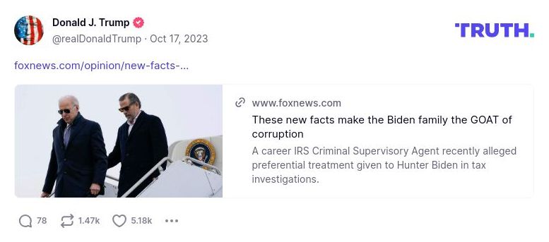 Post image from Donald Trump