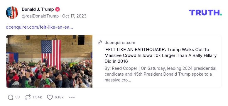 Post image from Donald Trump