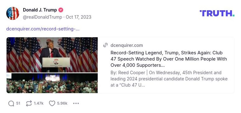 Post image from Donald Trump