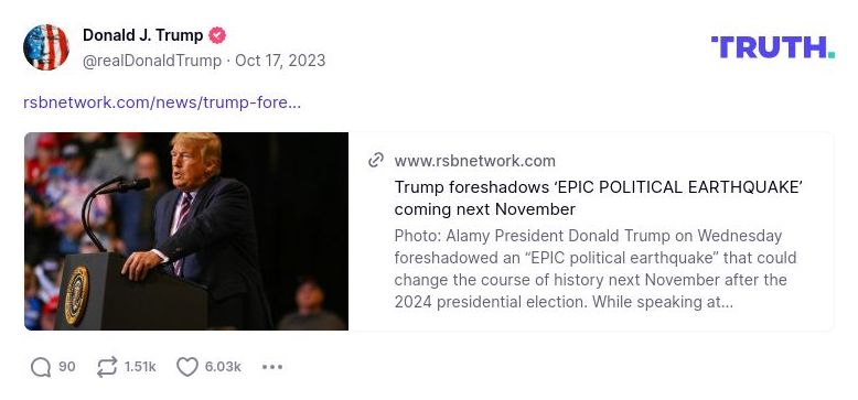 Post image from Donald Trump