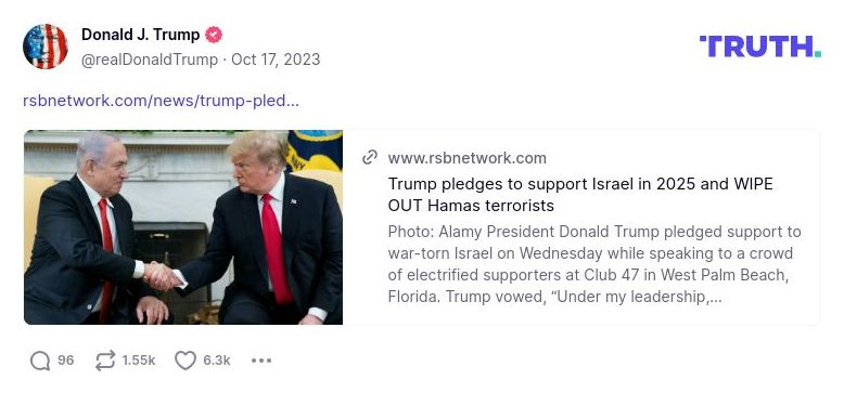 Post preview from Donald Trump