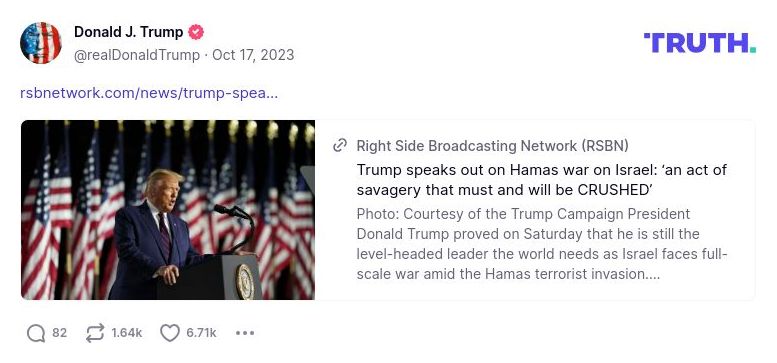 Post preview from Donald Trump