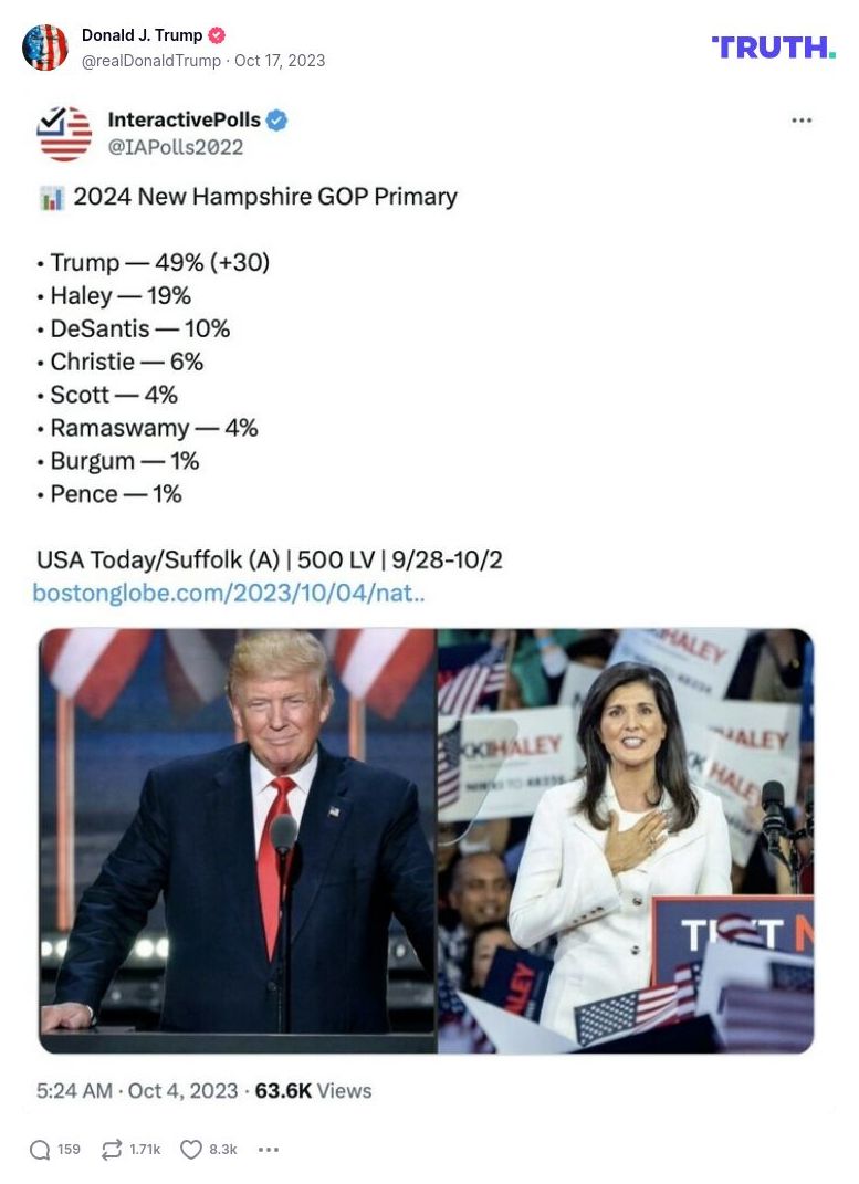 Post image from Donald Trump