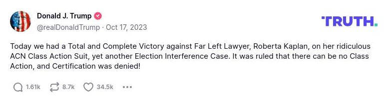 Post image from Donald Trump