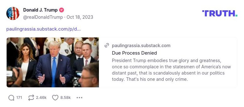 Post image from Donald Trump