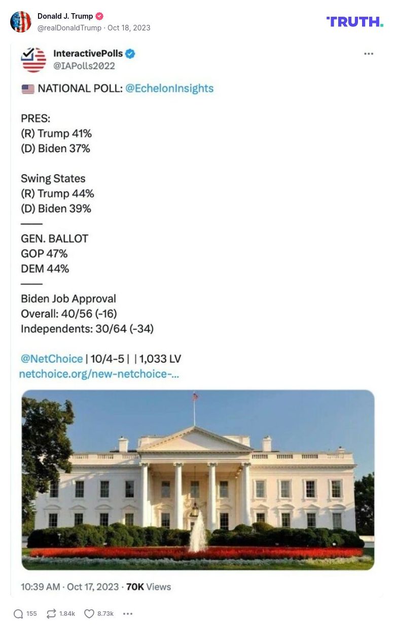 Post image from Donald Trump