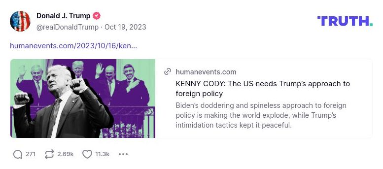 Post image from Donald Trump