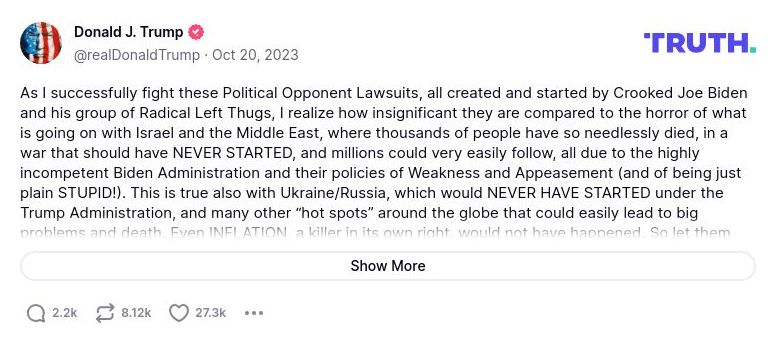 Post preview from Donald Trump