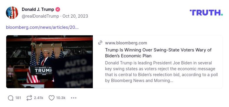 Post image from Donald Trump