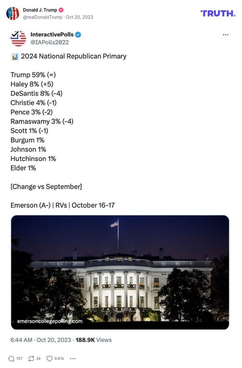 Post image from Donald Trump