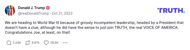 Post image from Donald Trump