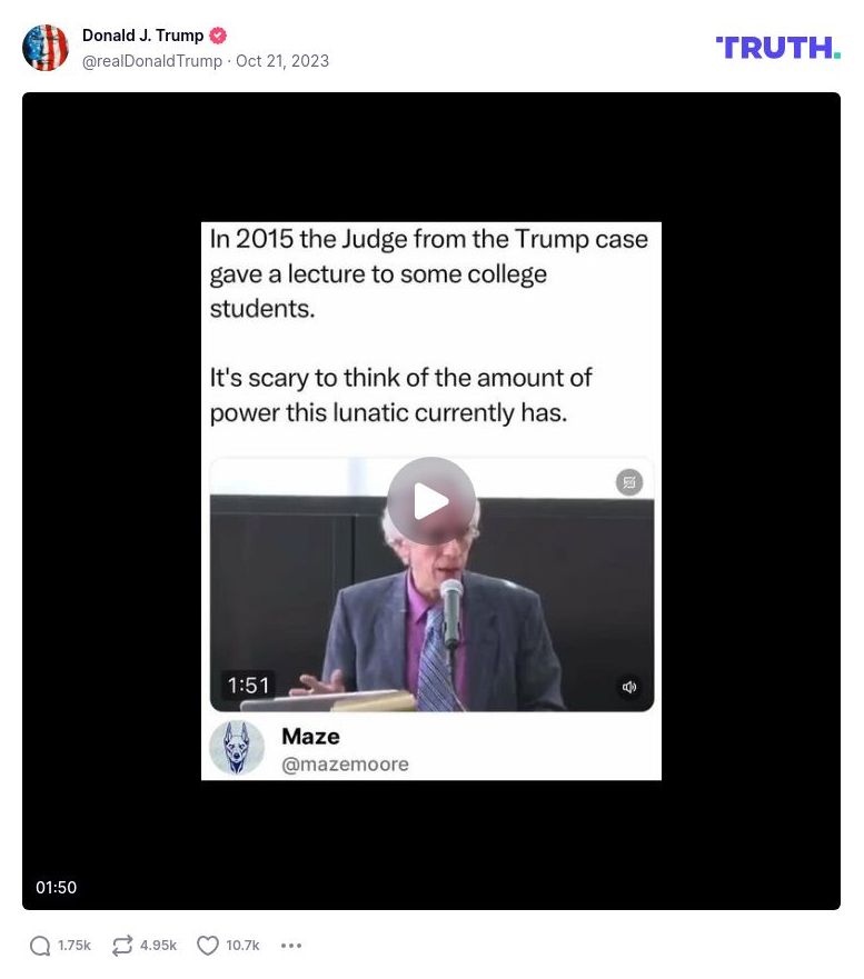 Post image from Donald Trump