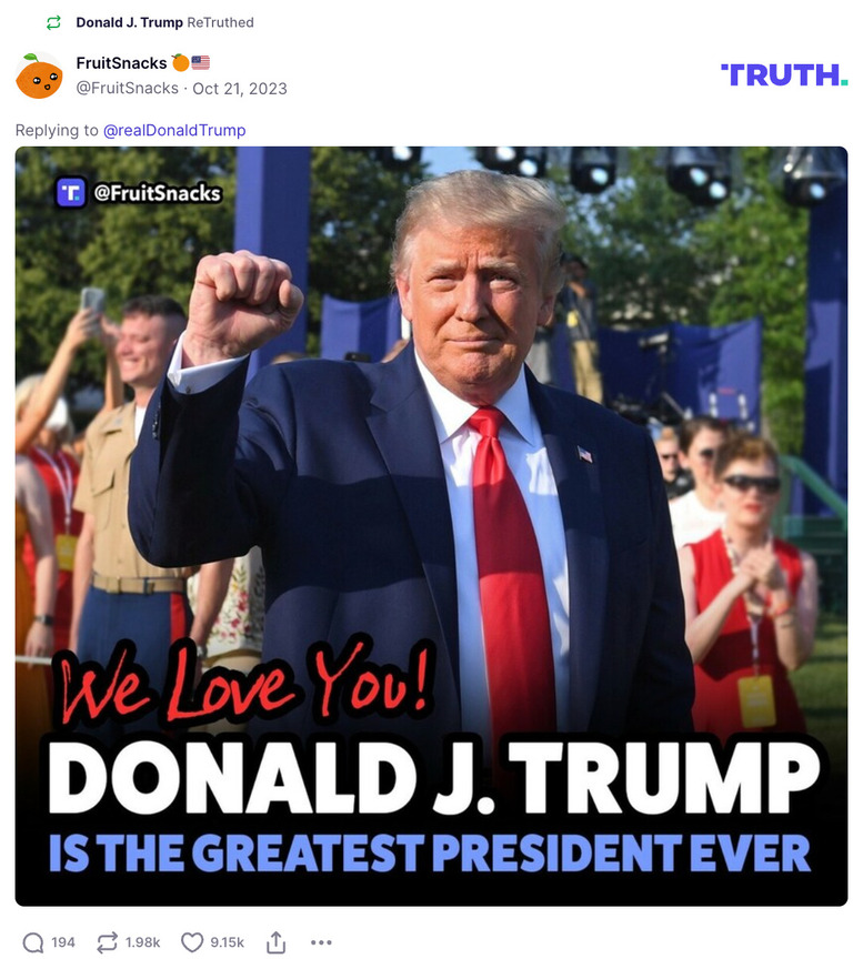 Post image from Donald Trump